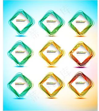 绚丽色彩异型对话框矢量素材