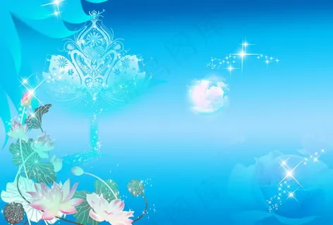 梦幻荷花婚纱背景PSD素材