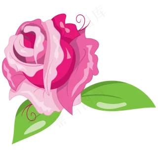 唯美玫红色花卉相框婚礼装饰PNG素...