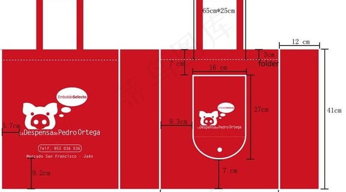 猪头环保袋图片