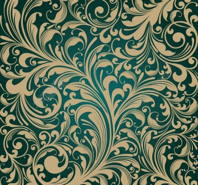 金色欧式花纹 底纹图片