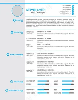 蓝色系列简约个人简历 蓝色系列简约个人简历