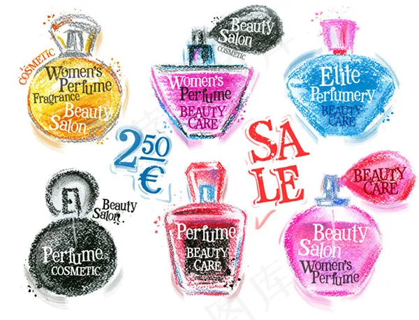 手绘香水促销海报矢量素材eps,ai矢量模版下载