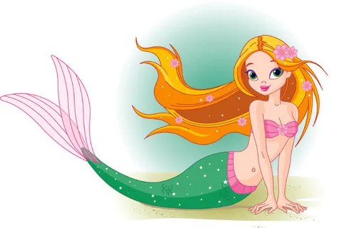 美人鱼的矢量图02