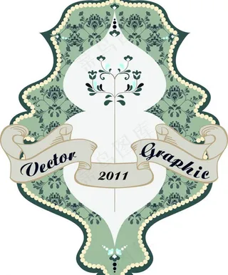 欧式花纹label矢量素材图片