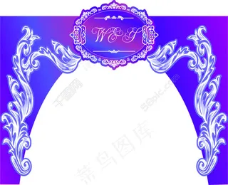 浪漫紫色婚礼拱门