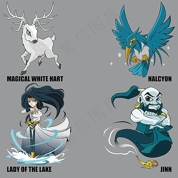 动漫卡通人物ai矢量模版下载