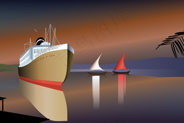 海上轮船航行flash矢量动画