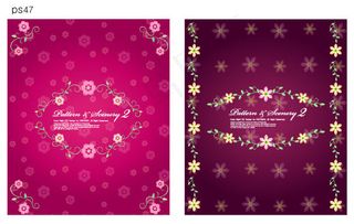 4个可爱的花边花纹矢量时尚