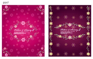 4个可爱的花边花纹矢量时尚