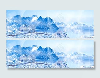 冰块 冰山 广告背景　