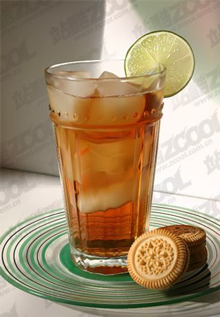 AI矢量图冰柠檬茶现实的物质