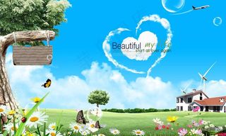 美丽的春天 我的家图片