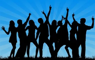 人群剪影矢量素材图片