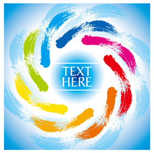 彩色墨迹矢量素材