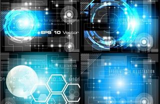 蓝科技主题背景矢量素材