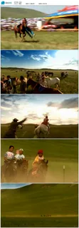 草原赛马万马奔腾草原人民英姿高清实...