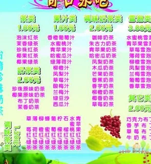 奶茶价格表图片