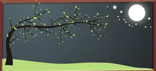 黑板报月亮树