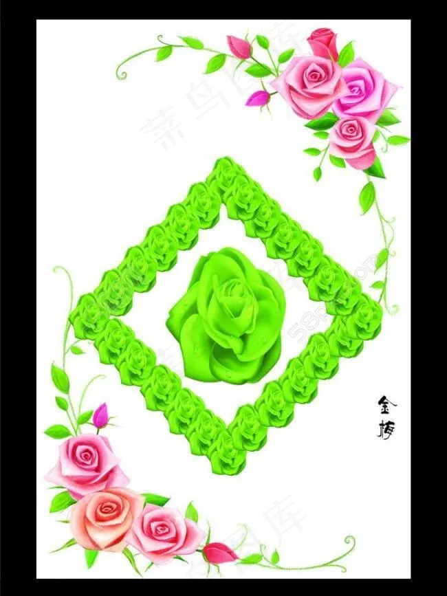 玫瑰花图片cdr矢量模版下载