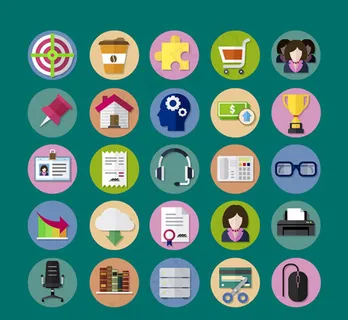 圆形商务图标矢量素材下载