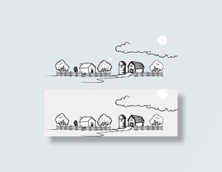 着色书农田景观艺术剪辑