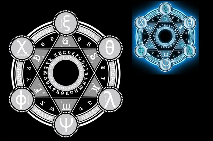 西方魔法阵六芒星图片ai矢量模版下载