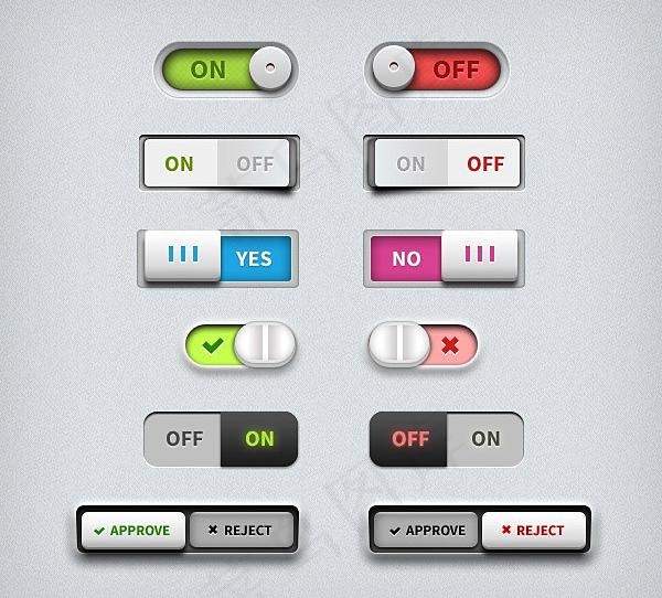 切换开关设计psd分层素材psd模版下载