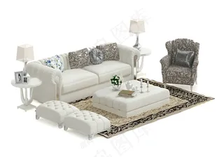 沙发模型素材模板下载模型 效果图3...