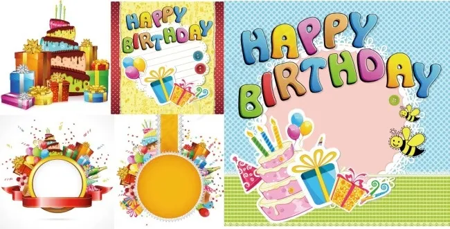 生日素材ai矢量模版下载