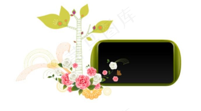 播放器与花纹矢量素材2ai矢量模版下载
