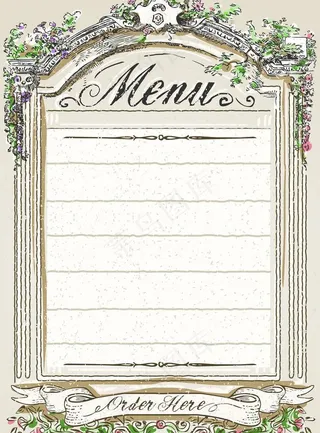 欧式复古菜单图片