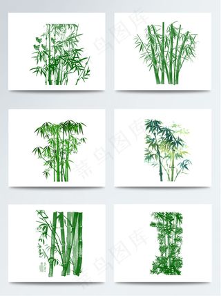 手绘古典中国风竹子PNG元素