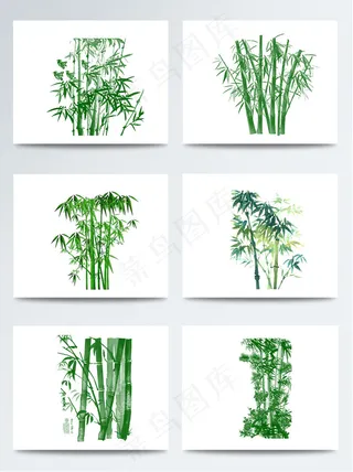 手绘古典中国风竹子PNG元素