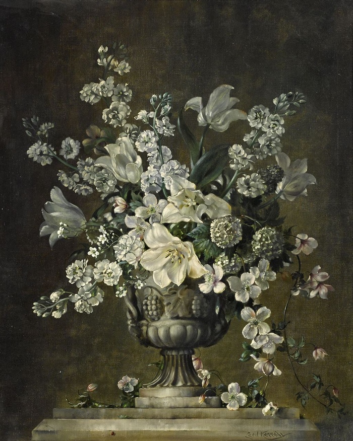 高清花卉油画