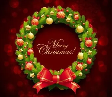 圣诞花环矢量插画