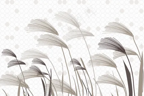 风中的芦苇影视墙壁画