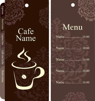 咖啡厅菜单封面 欧式花纹图片