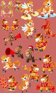 2014春节福马形象设计psd素材