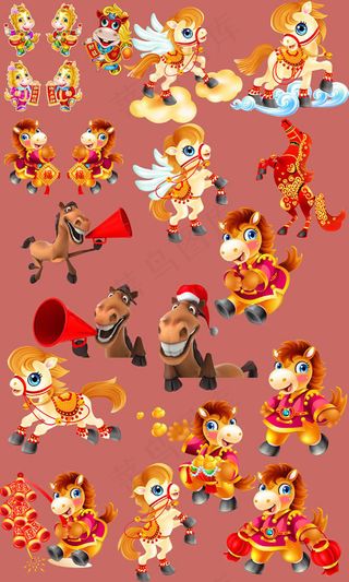 2014春节福马形象设计psd素材