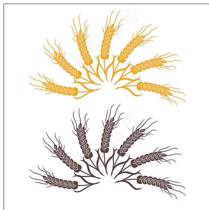 小麦矢量图标图片ai矢量模版下载