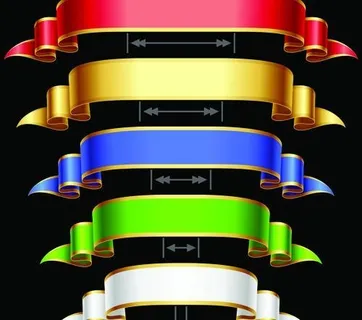 彩色缎带设计矢量图01