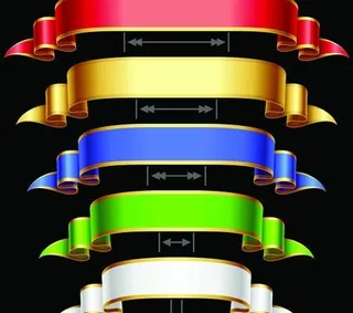 彩色缎带设计矢量图01