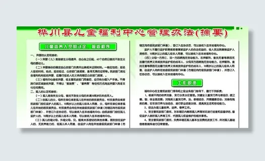 桦川县儿童福利中心管理办法摘要展板...