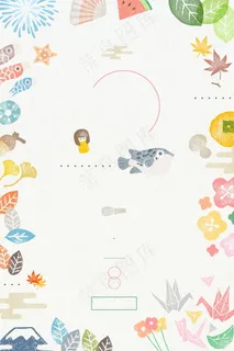 可爱清新彩色图标广告背景