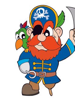 海盗造型人物画稿矢量素材