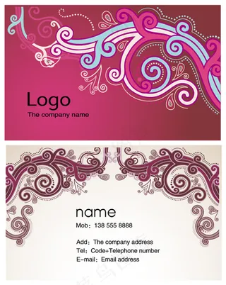 唯美花纹名片