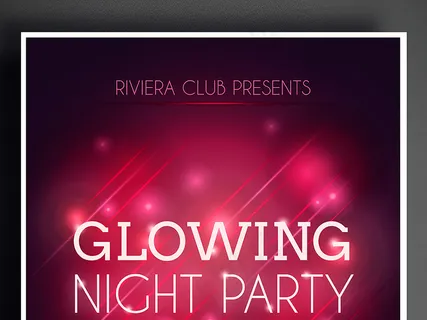 红色酒吧俱乐部派对party海报