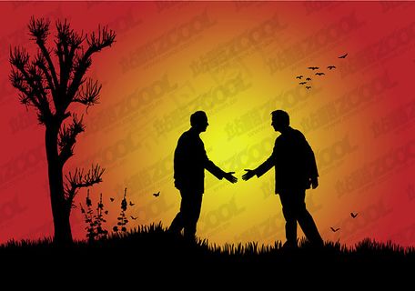 握手剪影矢量素材