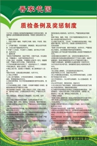 质检条例及奖惩制度